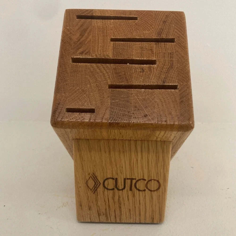 VTG Cutco‎ 5 Slot Honey Oak Knife Block Homemaker Knife Block USA Made Cookware